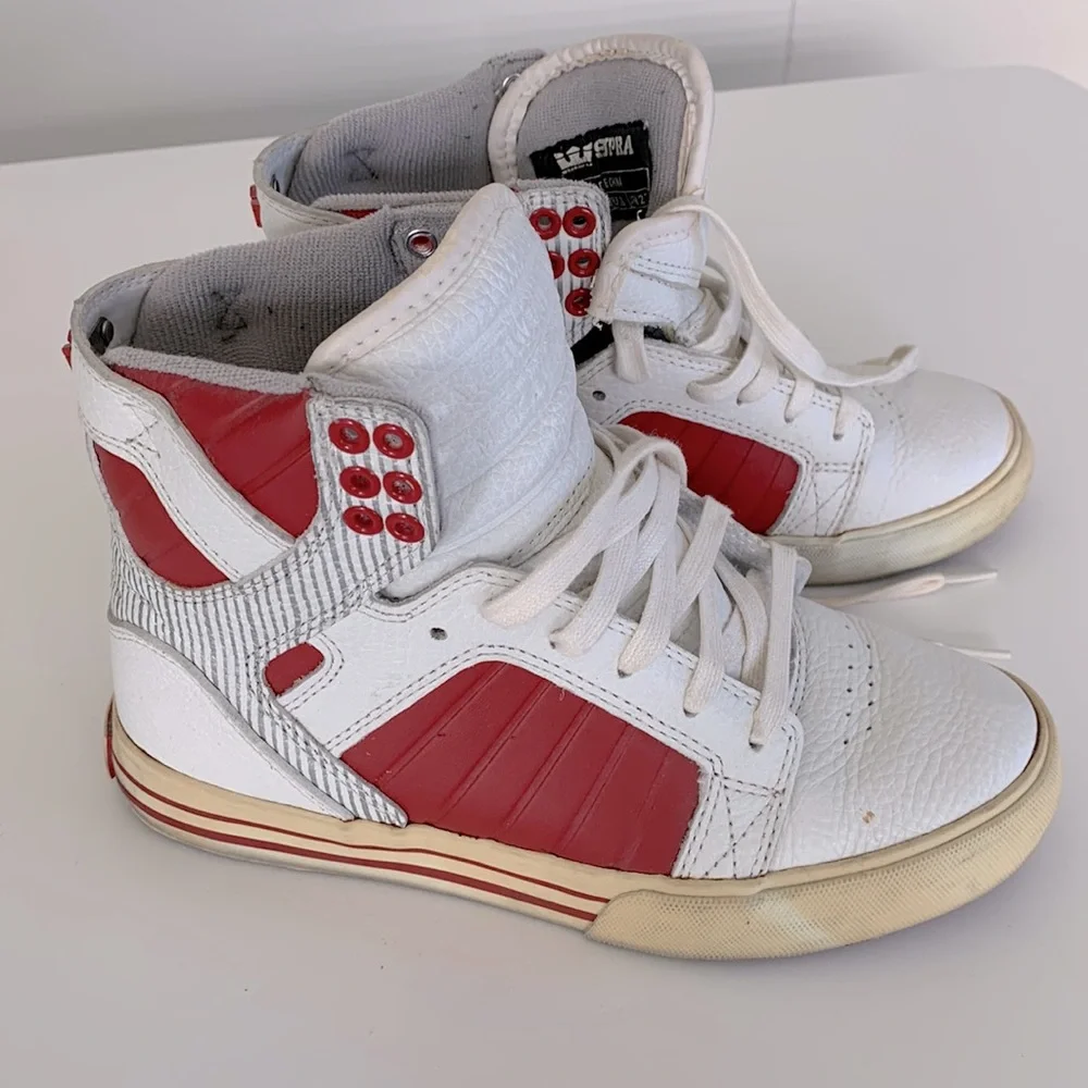 靴 SUPRA ARCHIVE WHITE HIGHCUT SNEAKERS Y2K SUPRA SKYTOP Ⅱ White Size US8 High Top Men's Sneakers With Box